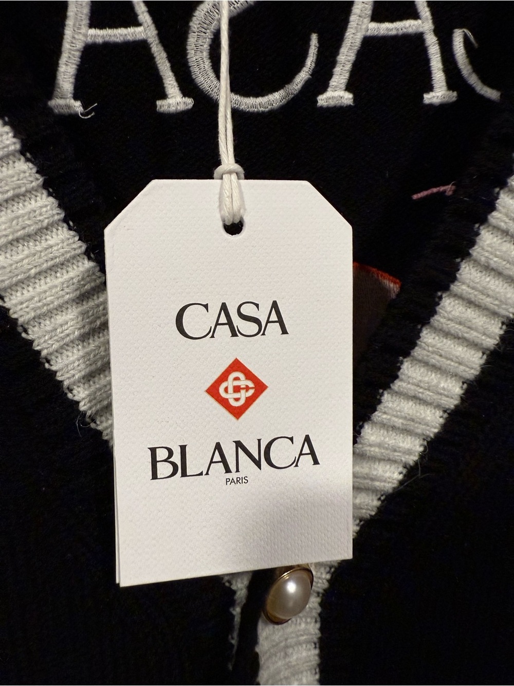 Casablanca Embroidered Mountain Temple Cardigan Graphic Sweater - Picture 6 of 12